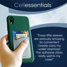 img 1 attached to 📱 USA Merchant - Cellessentials Redesigned Silicone Stick-On Card Holder for iPhone, Android & Smartphones - Convenient Wallet Pocket for Credit, ID, and Business Cards (Black, White, Grey)