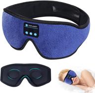 toplanet bluetooth sleep headphones with auto-off timer and 3d sleep eye mask - wireless bluetooth sleeping headphones with hd speaker, ideal for side sleepers, insomnia, meditation... (blue) logo