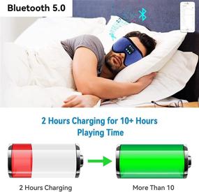 img 3 attached to TOPLANET Bluetooth Sleep Headphones with Auto-Off Timer and 3D Sleep Eye Mask - Wireless Bluetooth Sleeping Headphones with HD Speaker, ideal for Side Sleepers, Insomnia, Meditation... (Blue)