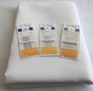 inceler cross stitch supplies: white aida cloth 14 count, 59x39 inch, bundle with dmc 3 pack needles - total 18 needles logo