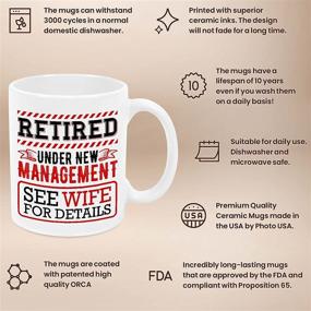 img 2 attached to Hilarious Retirement Gift for Men: Retired Under New Management - Inquire Wife for Details! Coffee Mug for Retired Dad or Husband