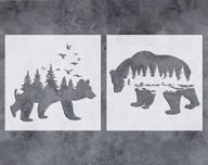 🌲 gss designs mountain forest bear stencil (2 pack) - reusable stencil for walls - art painting for wall canvas furniture cards decor (sl-060) logo