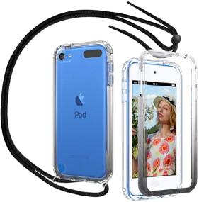 img 4 attached to iPod Touch 7 Case with Neck Cord Lanyard Strap - Crystal Clear, Shock Drop Proof Cover with Built-in Screen Protector - Slim Fit Design for Christmas - OWKEY