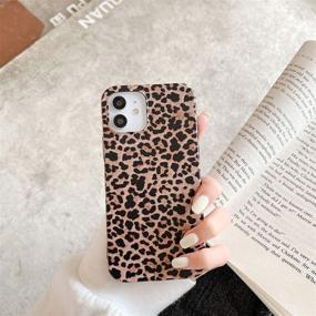 img 3 attached to iPhone 12/12 Pro Leopard Cheetah Print Phone Case - Girly Design, Soft & Flexible Protective Luxury Rubber Gel Back Cover