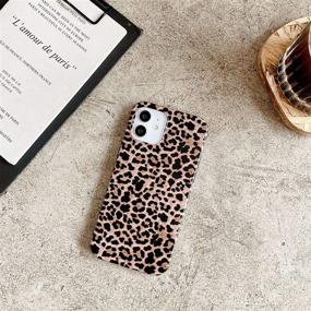 img 2 attached to iPhone 12/12 Pro Leopard Cheetah Print Phone Case - Girly Design, Soft & Flexible Protective Luxury Rubber Gel Back Cover