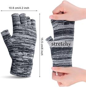 img 1 attached to 🧤 Warm and Stretchy Finger Gloves: Perfect Winter Fingerless Solution