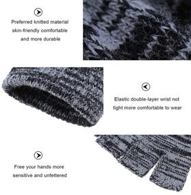 img 3 attached to 🧤 Warm and Stretchy Finger Gloves: Perfect Winter Fingerless Solution