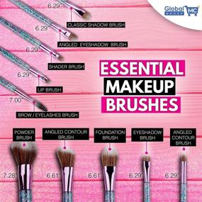 img 2 attached to Набор профессиональных кистей для макияжа "Ultimate Makeup Brush Set": 10 кистей, блестящие ручки, стойка для сушки и держатель (черный матовый, 26 отверстий)