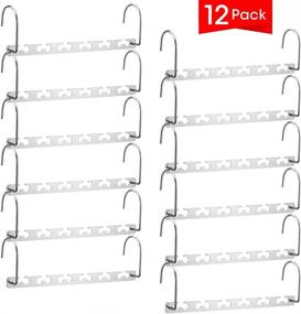 img 1 attached to 👕 Maximize Closet Space with Meetu Space Saving Hangers - Stainless Steel, Pack of 12