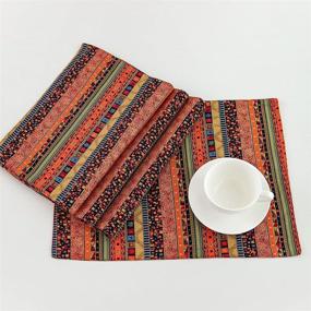 img 3 attached to 🌈 Multi Color Striped Pattern Placemats