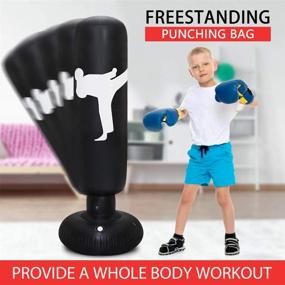 img 2 attached to 🥊 Inflatable Kids Boxing Punching Bag 63Inch Freestanding Bounce Back, Christmas Edition for Practicing Karate, Taekwondo, MMA - Perfect Boxing Bag for Kids and Adults (Practice)