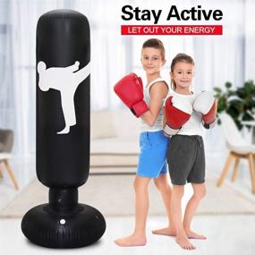 img 3 attached to 🥊 Inflatable Kids Boxing Punching Bag 63Inch Freestanding Bounce Back, Christmas Edition for Practicing Karate, Taekwondo, MMA - Perfect Boxing Bag for Kids and Adults (Practice)