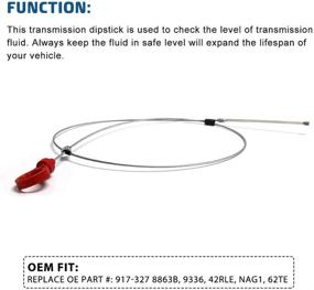 img 1 attached to 🔧 Dodge Jeep Transmission Dipstick | Easy Read Fluid Level Dipstick Tool w/ Marks | OE # 917-327 8863B, 9336 | Fits 42RLE, NAG1, and 62TE Transmissions