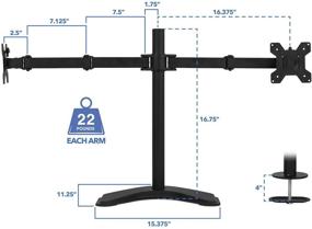 img 1 attached to Mount-It! - Двухэкранный стенд для монитора - Крепление для 2 мониторов размером от 19 до 32 дюймов - 🖥️ Независимая установка и вариант с креплением через отверстие - Прочные поворотные регулируемые по высоте руки - Совместимость с VESA