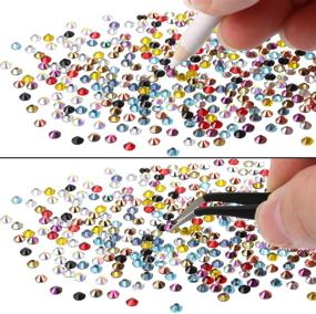 img 2 attached to 💎 JOVITEC 1680 Pieces Hot Fix Glass Flatback Rhinestones HotFix Round Crystal Gems 4 MM in Storage Box with Tweezers and Picking Rhinestones Pen - 12 Colors, 4 mm - Ideal for DIY Projects, Crafts, and Embellishments