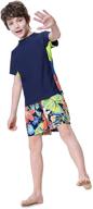 premium long sleeve boys swimsuit set - size 5-14 years | rash guard bathing suit with uv protection logo