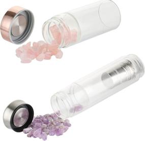 img 2 attached to 🌸 Kungfubull Healing Crystal Water Bottle: Ultimate Tea Infuser & Gemstone Tumbler for Spiritual Wellness - Amethyst & Rose Quartz Infused