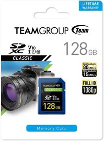 img 1 attached to Карта памяти TEAMGROUP Classic 128GB UHS-I/U1 SDXC: Высокая скорость чтения 80 МБ/с для записи видео Full-HD и съемки фотографий TSDXC128GIV1001