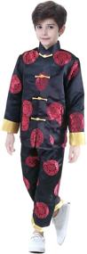 img 1 attached to Chinese Brocade Happiness and Longevity Matching Set - Bitablue Boys