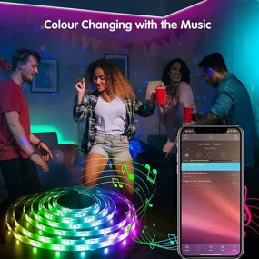 img 3 attached to 🌈 DYLYNA 50ft LED Strip Lights: APP Control Music Sync RGB Light Strips for Bedroom - Remote Included!