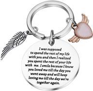 👼 sympathy keychain with angel wing: pliti memorial gift for loss of husband/wife or loved one logo