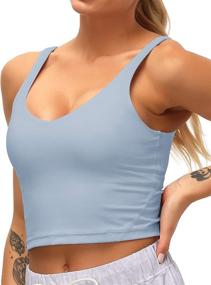 img 4 attached to 🏋️ Dragon Fit Longline Padded Sports Bra: Perfect Yoga Crop Tank Top for Women's Fitness, Workout, and Running