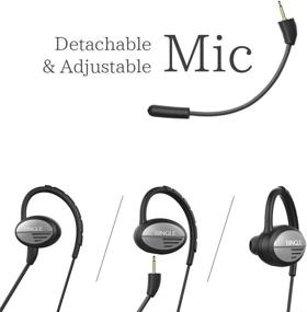 img 1 attached to DLAND Wired Sports Headphones - Noise Cancelling Earhook Earbuds with Detachable Microphone 🎧 for PS4, Xbox, Laptop Computer, Cellphone - Inline Controls for Hands-Free Calling - Gaming Earphones.