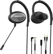 dland wired sports headphones - noise cancelling earhook earbuds with detachable microphone 🎧 for ps4, xbox, laptop computer, cellphone - inline controls for hands-free calling - gaming earphones. logo