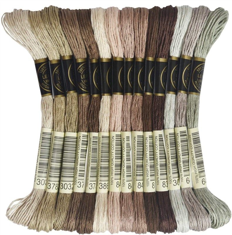 premium rainbow color embroidery floss needlework 로고