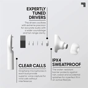 img 1 attached to 🎧 SHARPER IMAGE Soundhaven True Wireless Earbuds, Bluetooth 5.0 with Qi Wireless Charging, Earphones with 4 Built-in Microphones, 16 Hours of Playtime, Ergonomic Design, 5 Ear Tip Sizes