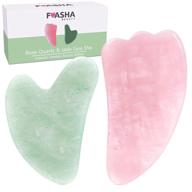 🌸 gua sha set by fuasha: premium 2-in-1 jade & rose quartz guasha tool for face - boost lymphatic drainage, massage stone, depuffer - facial sculpting & detoxifying pack logo