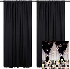 img 4 attached to 🎃 Luxury Halloween Photo Backdrop 10x10Ft for Wedding Outdoor Black Arch Decorations with Elegant Ceremony Curtains