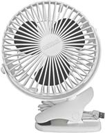 enhanced airflow usb desk fan - 7 inch, usb powered only - lower noise, two speeds - perfect personal cooling fan for home office table (white) logo
