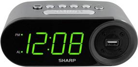 img 4 attached to ⏰ SHARP Digital Alarm Clock with High-Speed USB Charging Port - Easy-to-Read Display, Fast Phone & Tablet Charging, Simple Operation, Black – Green LEDs
