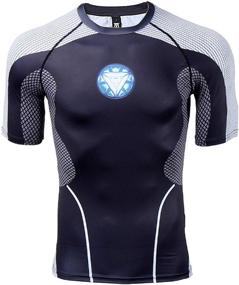 img 4 attached to 🎯 Iron Man Compression Printed Fitness Apparel for Men - T-Shirts & Tanks