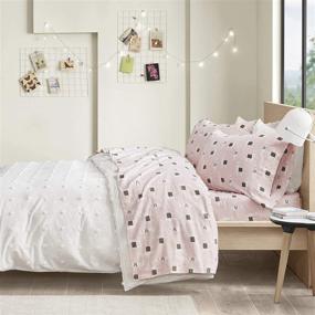 img 4 attached to Cozy 100% Cotton Flannel Novelty Print Animals Stars Cute Warm Ultra Soft Cold Weather Bedding Set - Twin, Pink Llamas