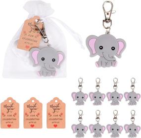 img 4 attached to Luakesa Baby Shower Return Include Elephant Keychains Party Supplies