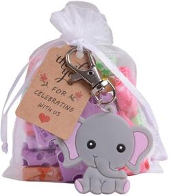 img 1 attached to Luakesa Baby Shower Return включает брелки со слоном для вечеринок