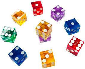 img 2 attached to Yuanhe Set of 5 Grade AAA 19mm Serialized Casino Dice with Pristine Razor Edges and Corners (In 5 Vibrant Colors)