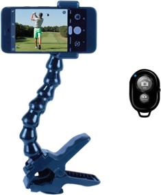 img 4 attached to Enhance Your Swing Skills with our Swing Recording System: Clamp/Gooseneck Mount Cell Phone Clip Holder and Training Aid – Perfect for Any Smart Phone! Easy Setup, Remote Control Included