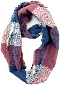 img 2 attached to Plum Feathers Premium Infinity Frayed Women's Accessories in Scarves & Wraps