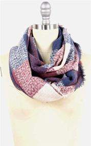 img 1 attached to Plum Feathers Premium Infinity Frayed Women's Accessories in Scarves & Wraps