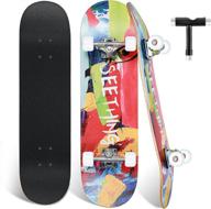 🛹 argohome complete skateboards for beginners - 31"x 7.88", 7-layer maple double kick concave design for standard & trick riding, high rebound pu wheels - ideal for teens, kids, boys, girls, youths, and adult beginners logo