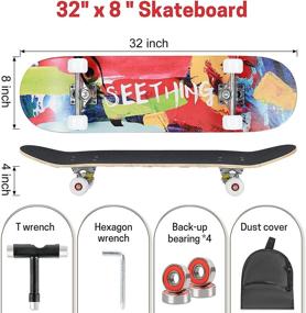 img 2 attached to 🛹 ArgoHome Complete Skateboards for Beginners - 31"x 7.88", 7-Layer Maple Double Kick Concave Design for Standard & Trick Riding, High Rebound PU Wheels - Ideal for Teens, Kids, Boys, Girls, Youths, and Adult Beginners