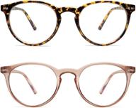 👓 amomoma vintage blue light blocking reading glasses | unisex | thick round rim frame | eyeglasses am6025 logo