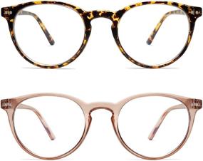 img 4 attached to 👓 АМОМОМА Винтажные очки для чтения с защитой от синего света | Унисекс | Толстая круглая рамка | Очки AM6025