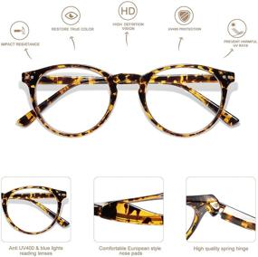 img 2 attached to 👓 АМОМОМА Винтажные очки для чтения с защитой от синего света | Унисекс | Толстая круглая рамка | Очки AM6025