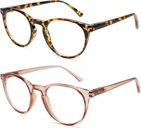 img 3 attached to 👓 АМОМОМА Винтажные очки для чтения с защитой от синего света | Унисекс | Толстая круглая рамка | Очки AM6025