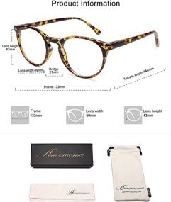 img 1 attached to 👓 АМОМОМА Винтажные очки для чтения с защитой от синего света | Унисекс | Толстая круглая рамка | Очки AM6025