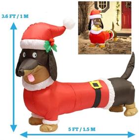 img 3 attached to 🎄 Self-Inflatable 5ft Long Wiener Dog with Suit - Ideal Dachshund Blow Up Yard Décor for Indoor & Outdoor Christmas Celebration, Garden Ornaments, and Party Favor Decoration. Enhance Your Holiday Spirit with Joiedomi